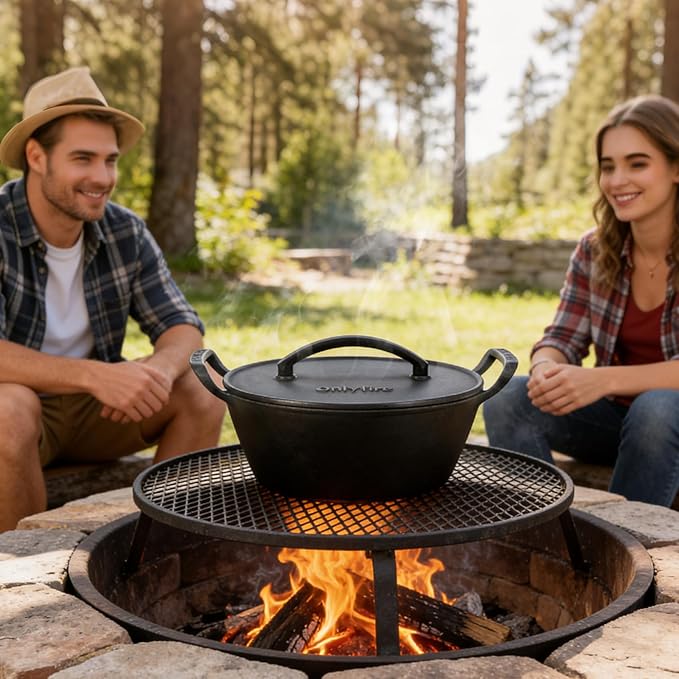 Onlyfire Cast Iron Dutch Oven, Heavy-Duty Dutch Oven Pot