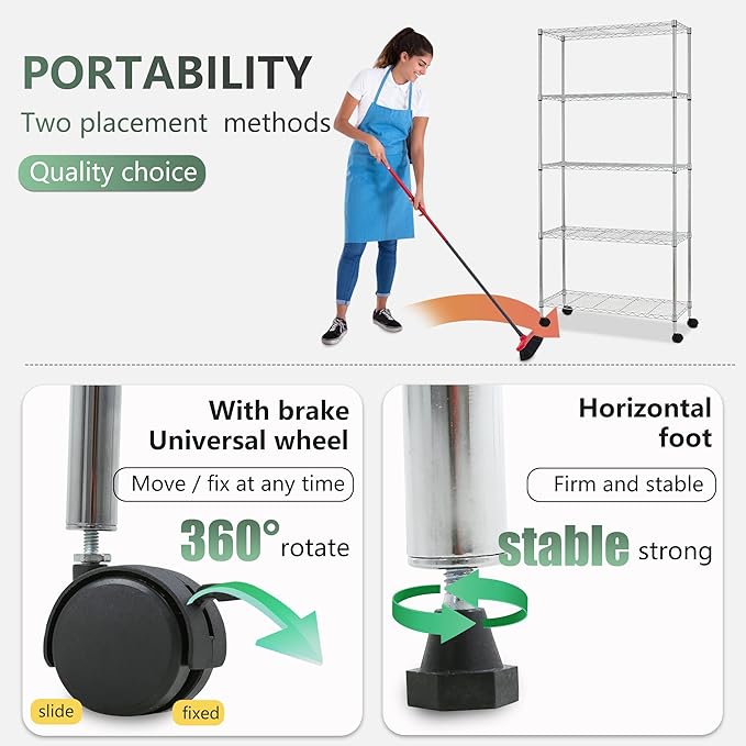 BestOffice | 5-Tier Wire Storage Shelves