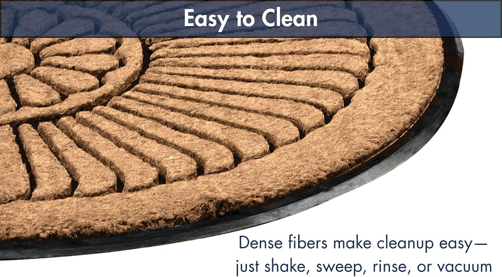 Notrax All Weather Rubber-Backed Natural Coco Coir Half Circle Door Mat