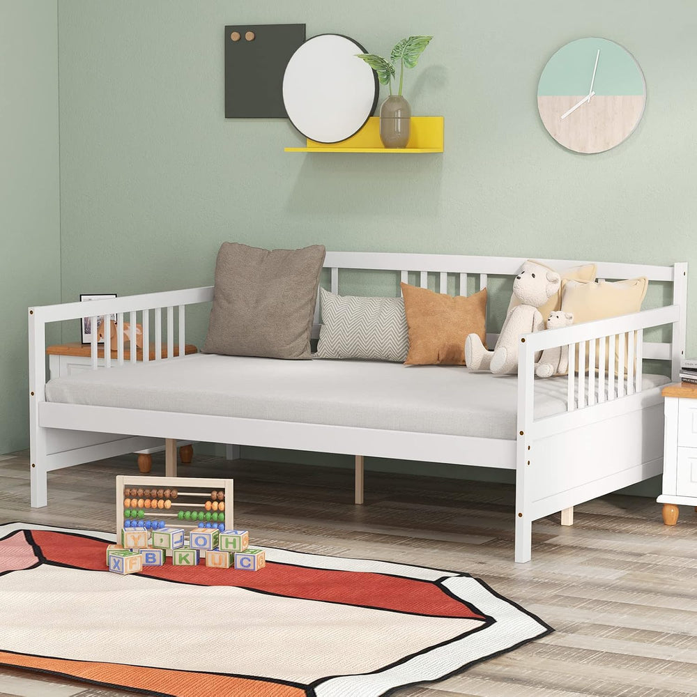 KOMFOTT Wood Daybed Frame Full Size, Sofa Day Bed Frame with Wooden Slats Sup...