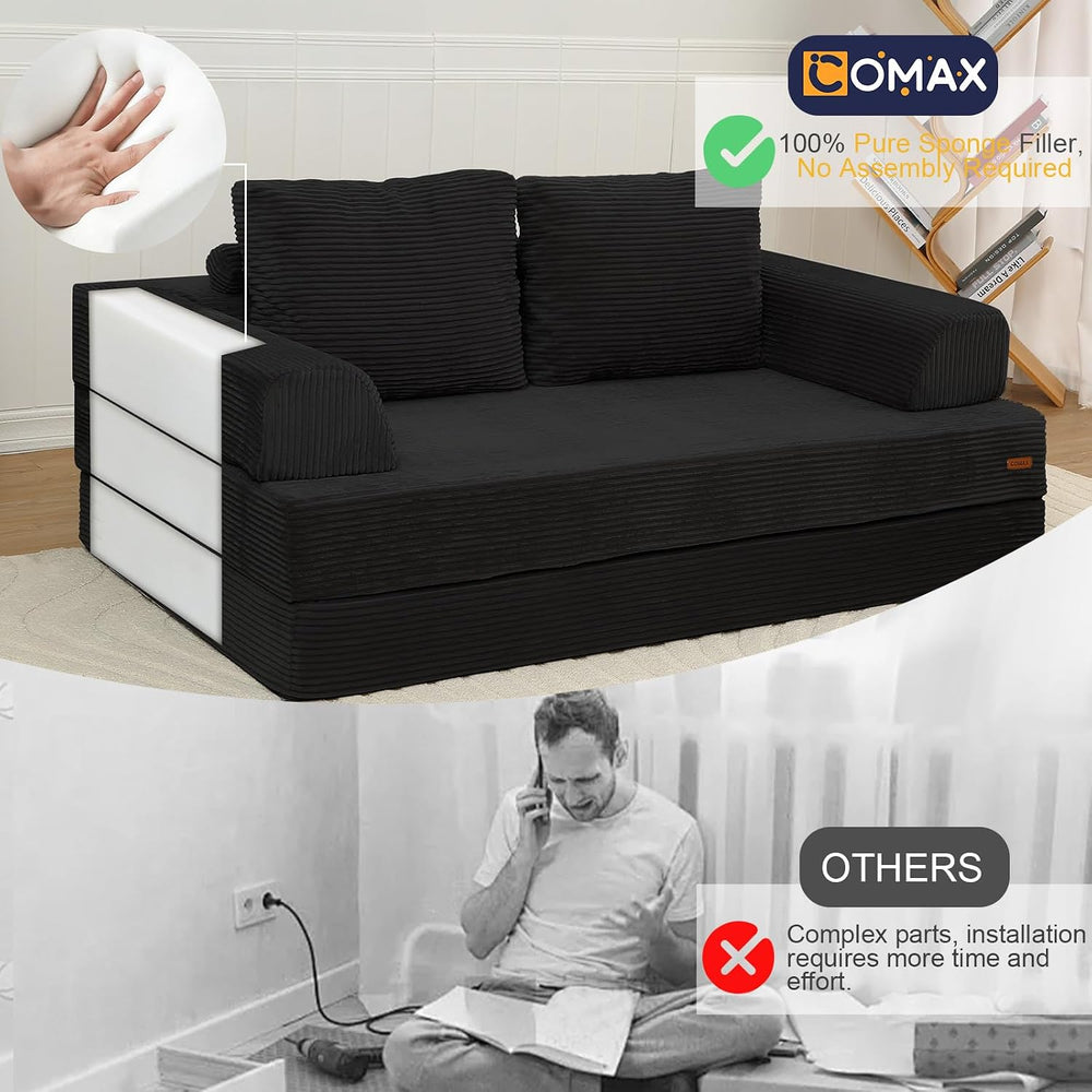 COMAX Futon Sofa Bed, Convertible Sofa Bed, Folding Boneless Couches | Low-Pr...