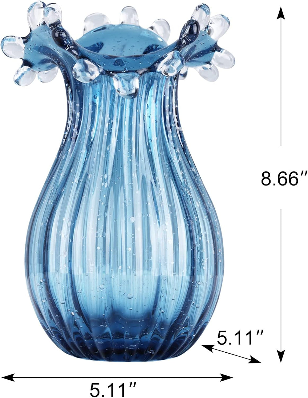 Hand Blown Glass vase, Unique Blue Glass vase, Modern Art Decor, Suitable for...