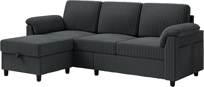 Vongrasig Convertible Sectional Sofa Couch, 3 Seat L Shaped Sofa with Removab...