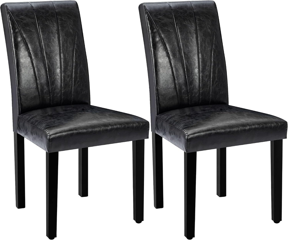 VECELO Upholstered Dining Chairs Set of 2, Modern PU Leather Dinning Room Cha...