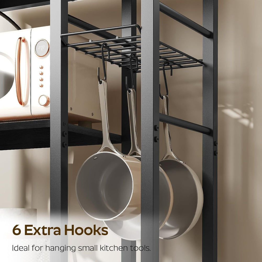 YATINEY Movable Bakers Rack, Microwave Stand with Charging Station, Kitchen S...