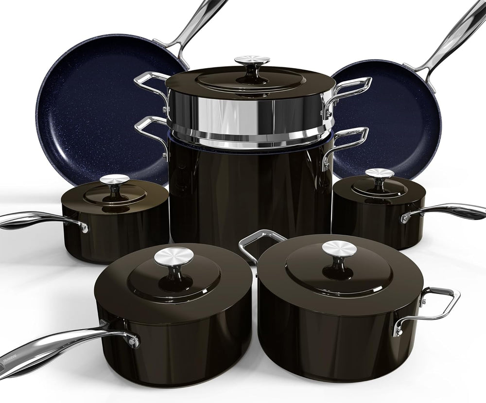 Nuwave Lux 13pc Forged Lightweight Cookware Set PFAS Free, Healthy G10 Duralon