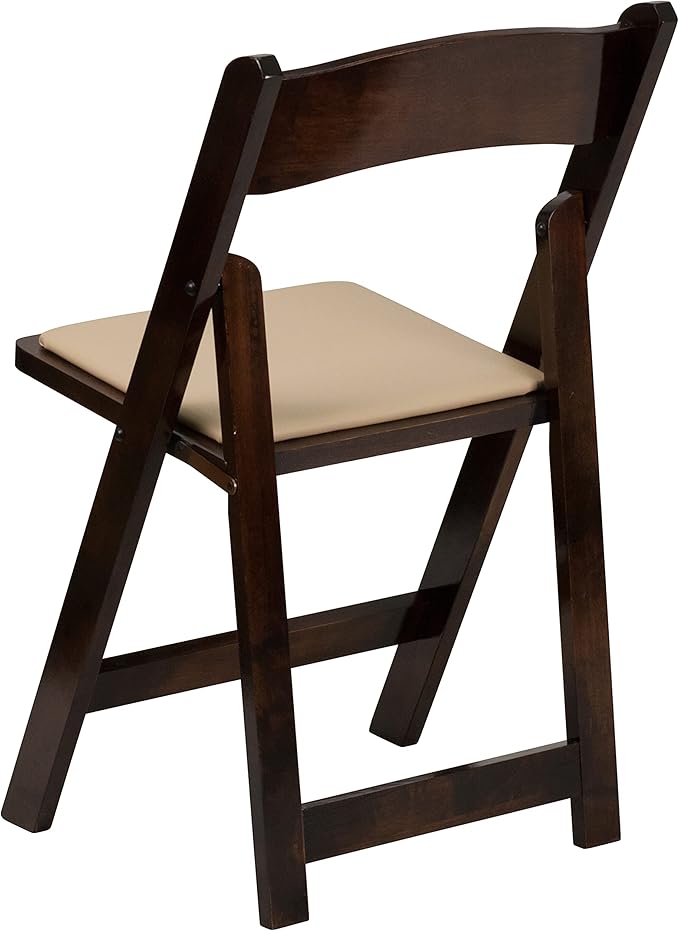 Flash Furniture 2 Pack HERCULES Series Fruitwood Wood Folding Chair with Viny...