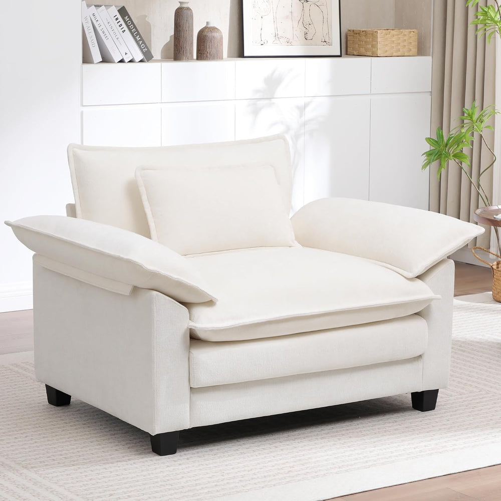 Modern Oversized Accent Chair,44" Chenille Upholstered Armchair with Dee...