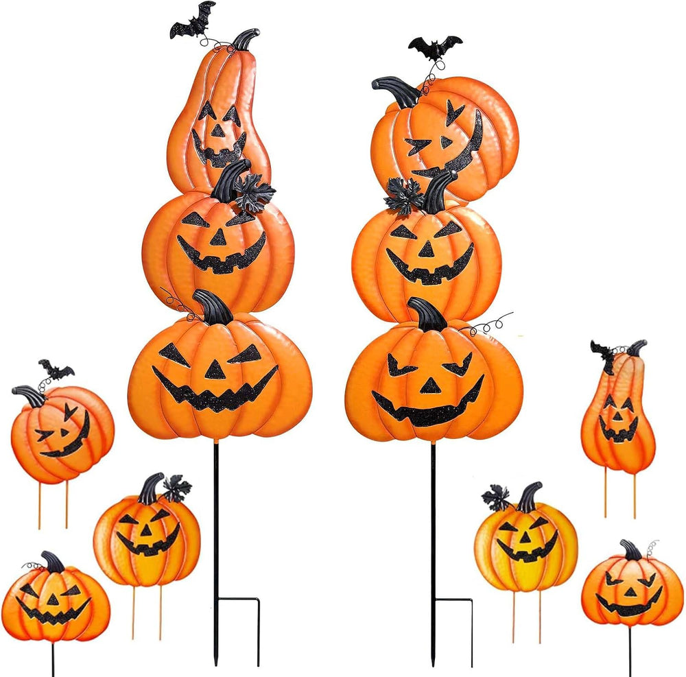 2 Pack Halloween/Thanksgiving Garden Stakes, Outdoor Party Dรฉcor Stacked Meta...