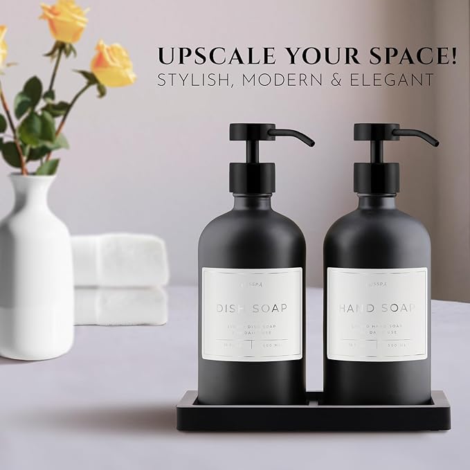 Glass Soap Dispenser Set of 2