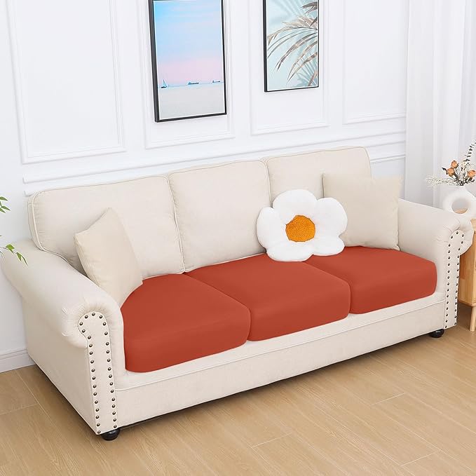 hyha Milk Silk Couch Cushion Covers, Soft Magic Sofa Covers Washable