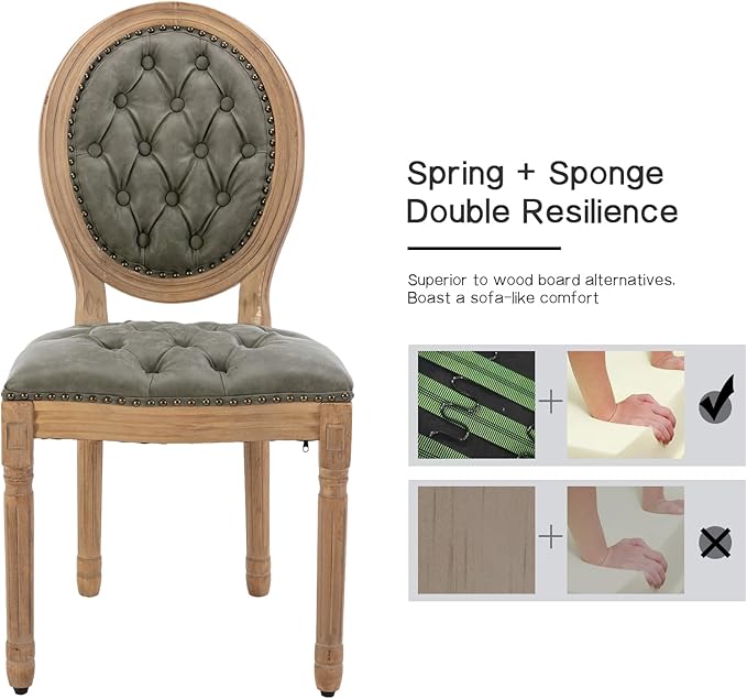 French Country Dining Chairs Set of 4, Olive Kitchen & Dining Room Chairs...