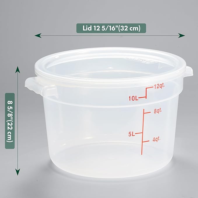 CURTA 12 Quart Translucent Round Food Storage Container