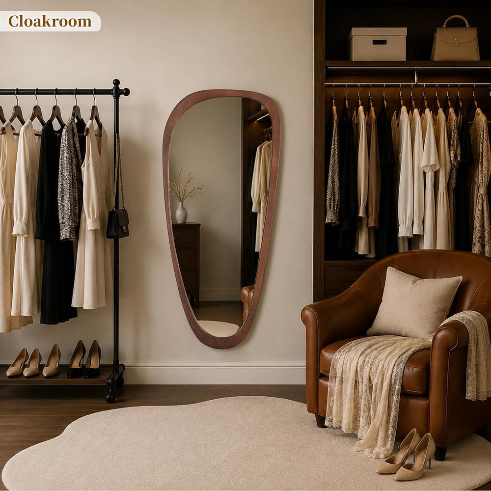 WallBeyond 48" H x 22" W Asymmetrical Mirror, Irregular Wall Mirror...