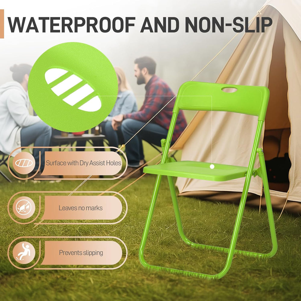 Karl home 4 PCS Plastic Folding Chair, Lightweight Foldable Chair, Green | 30...