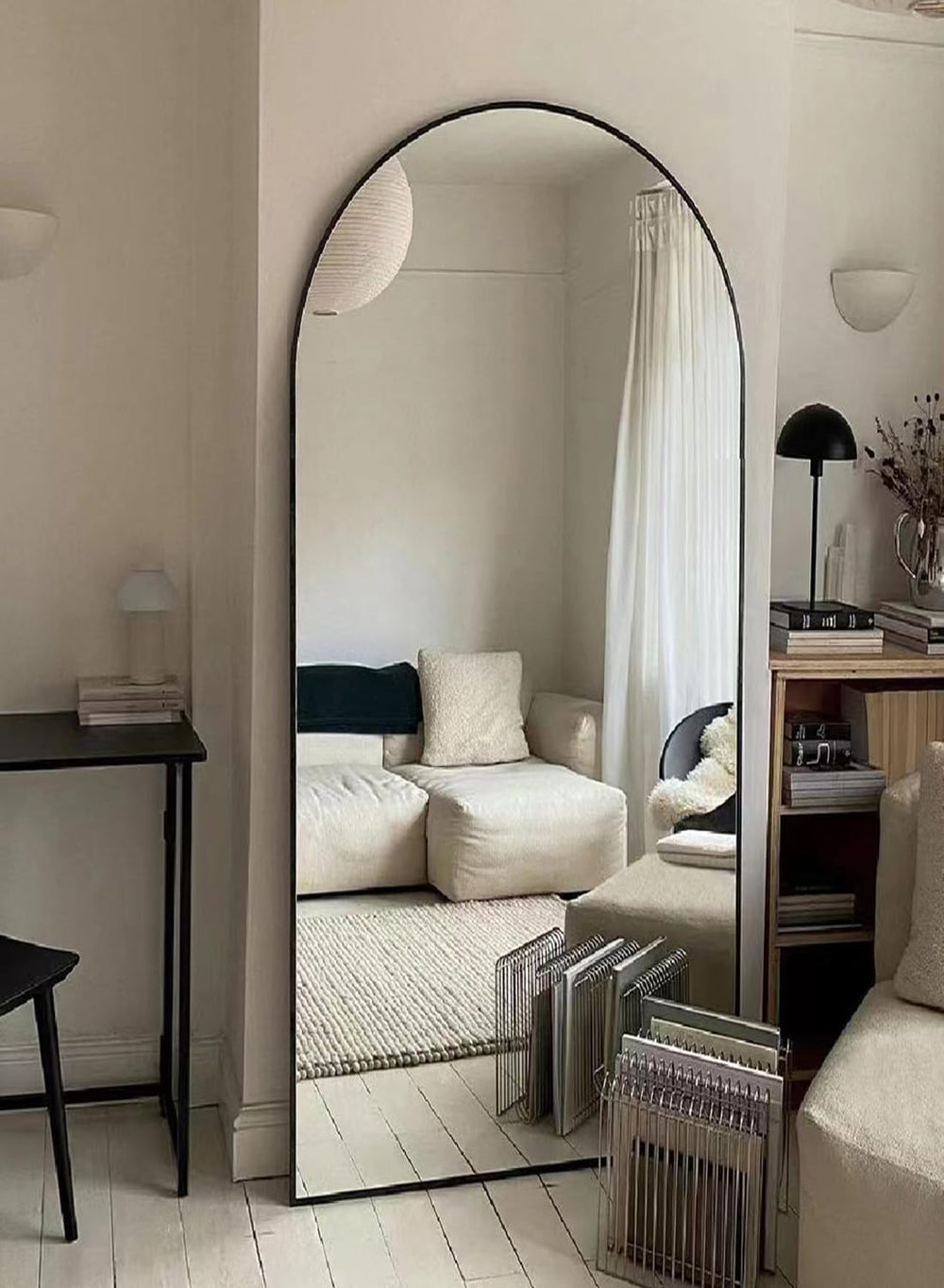 BEVERDY Full Length Mirror, Arched Floor Mirror with Stand, 28"x71"...