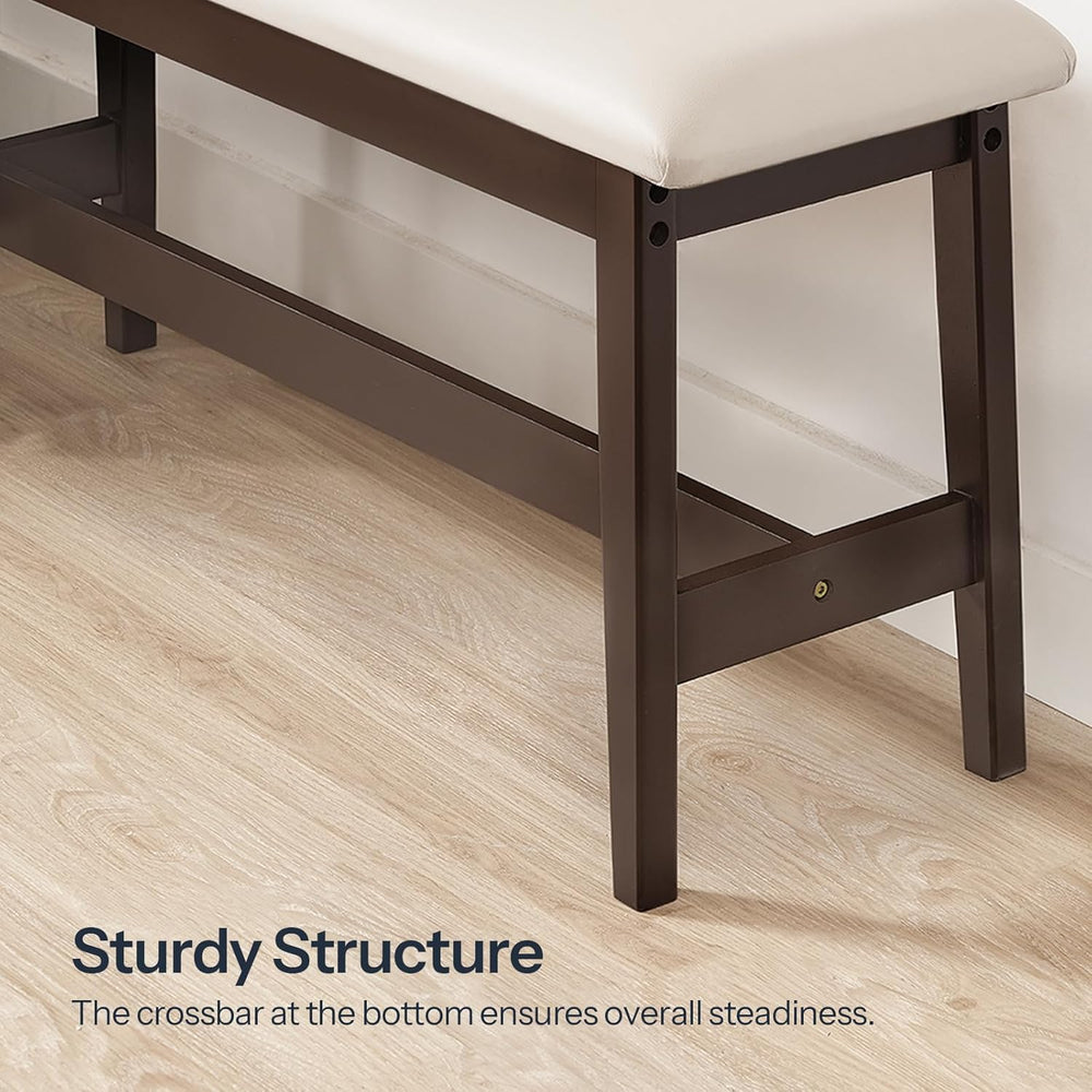 HOOBRO Dining Bench, Bamboo Dining Room Bench with PU Leather Upholstered Sea...