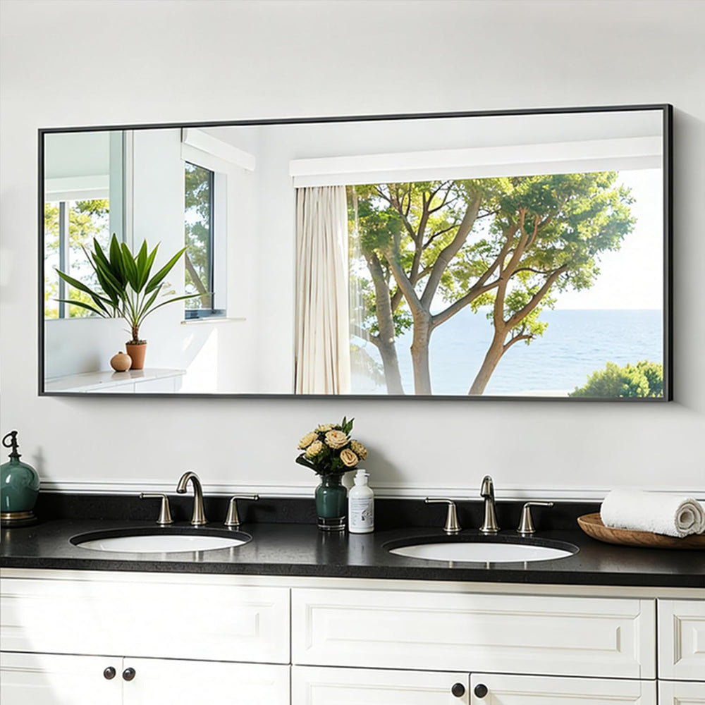 KOCUUY Black Mirror 20x48 Inch, Metal Framed Mirror for Bedroom, Modern Decor...