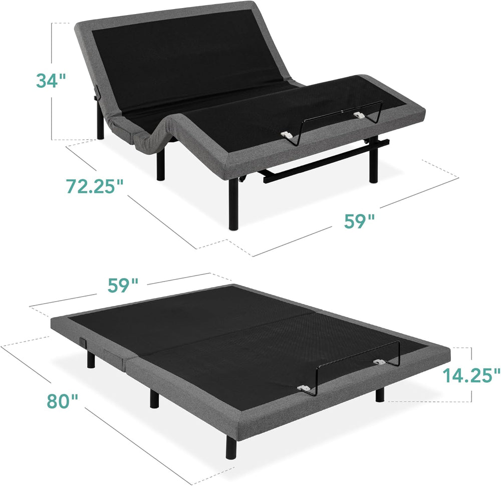 Best Choice Products Ergonomic Queen Size Adjustable Bed Frame, Electric Base...