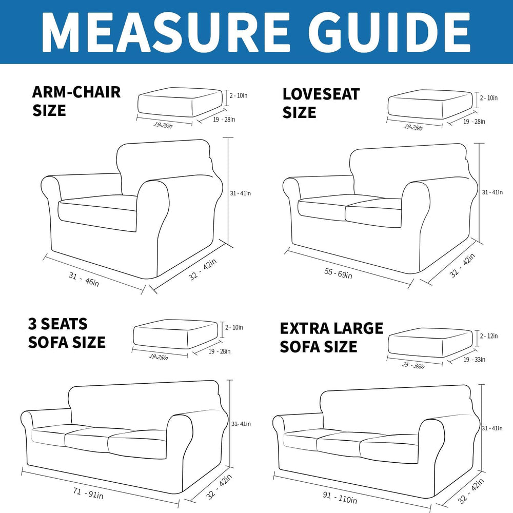 XINEAGE 2-Piece Stretch Armchair Sofa Cover, Washable Couch Covers for Dog