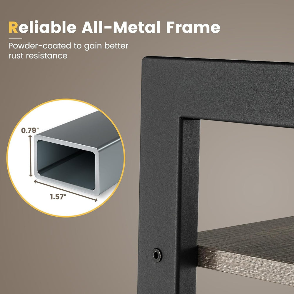 Giantex Ladder Shelf 4-Tier Industrial Bookshelf Storage Rack Shelves for Hom...
