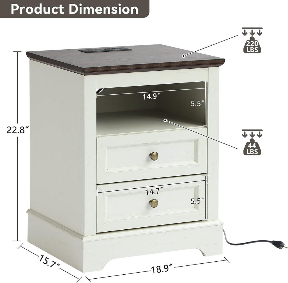 Farmhouse Bedroom Sets of 3, Including 9 Drawer Dresser, Nightstand Set of 2 ...