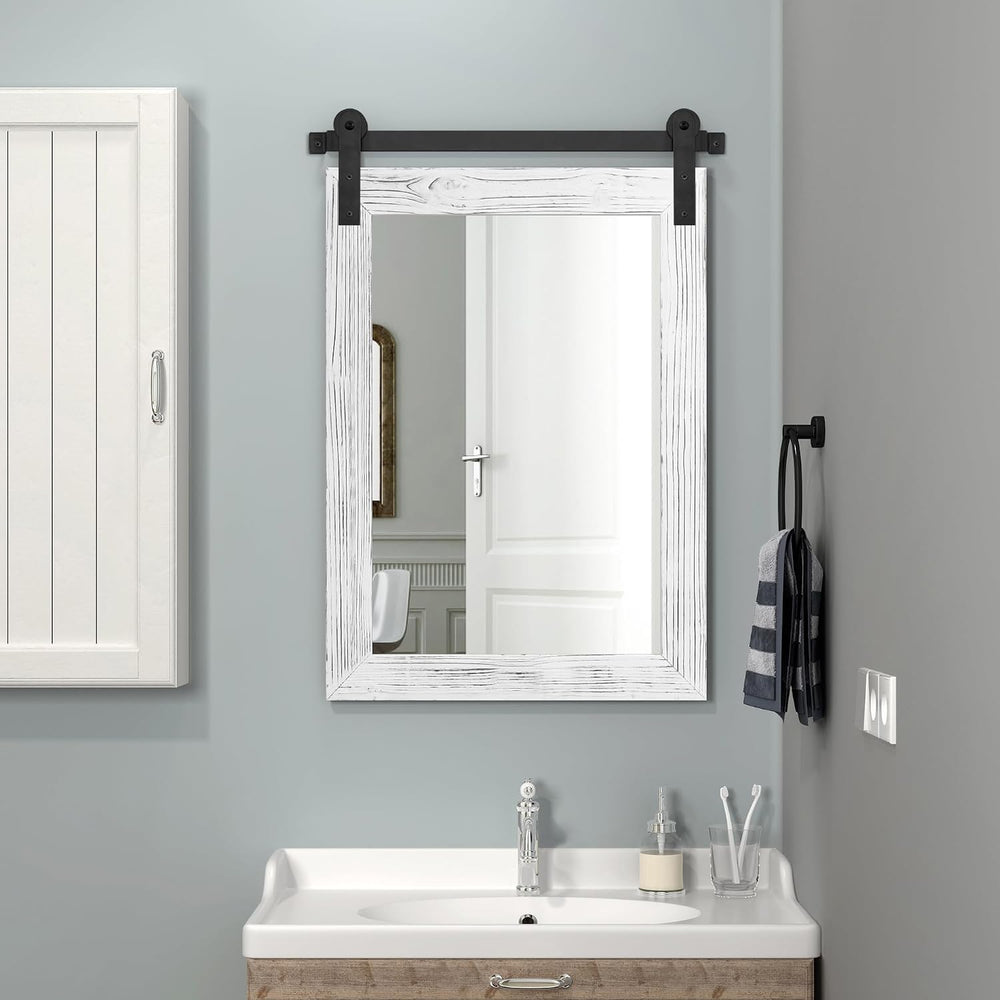 COGOOD Farmhouse Bathroom Mirrors for Over Sink - 30 x 22 White
