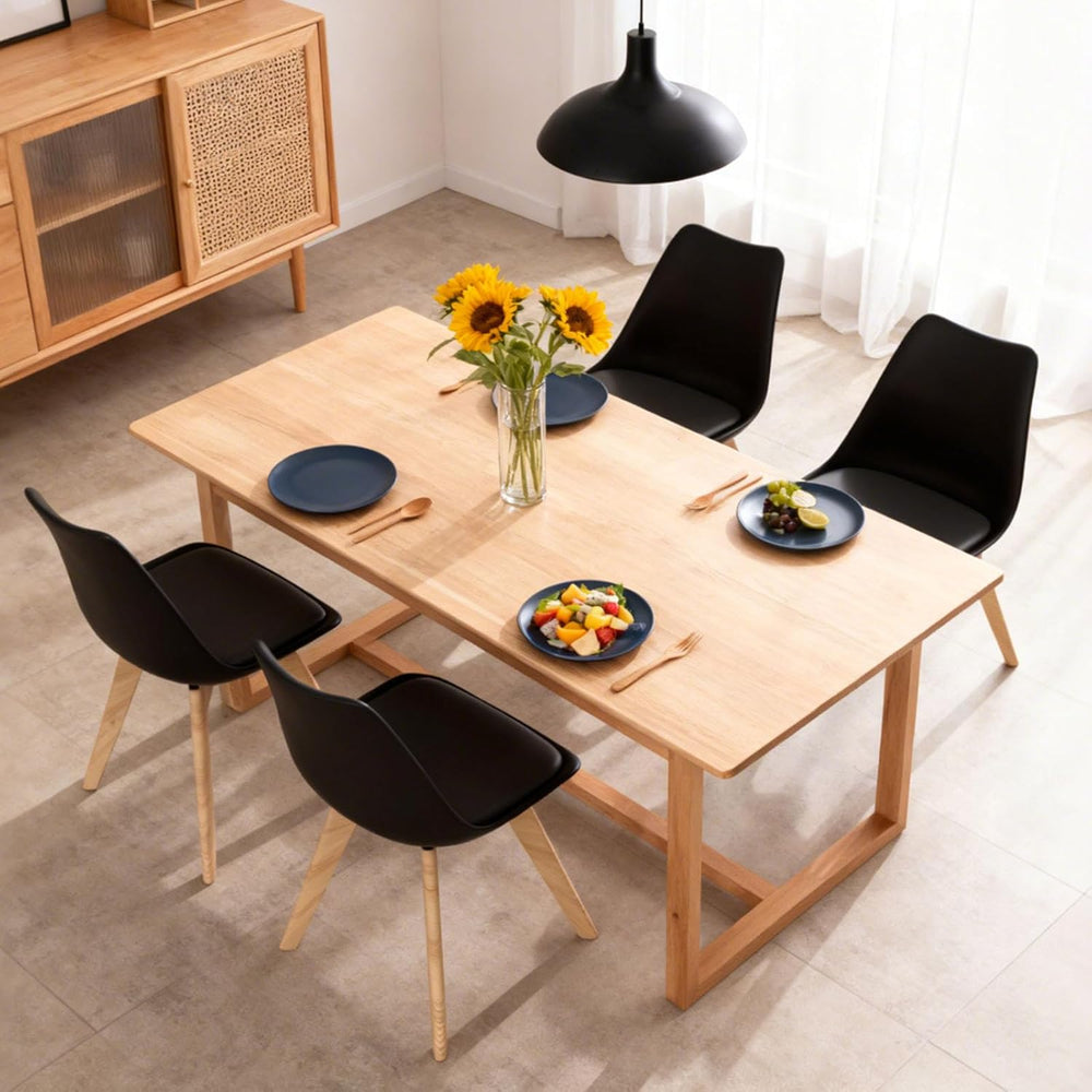 Dining Chairs Set of 4, Mid-Century Kitchen & Dining Room Chairs with Woo...