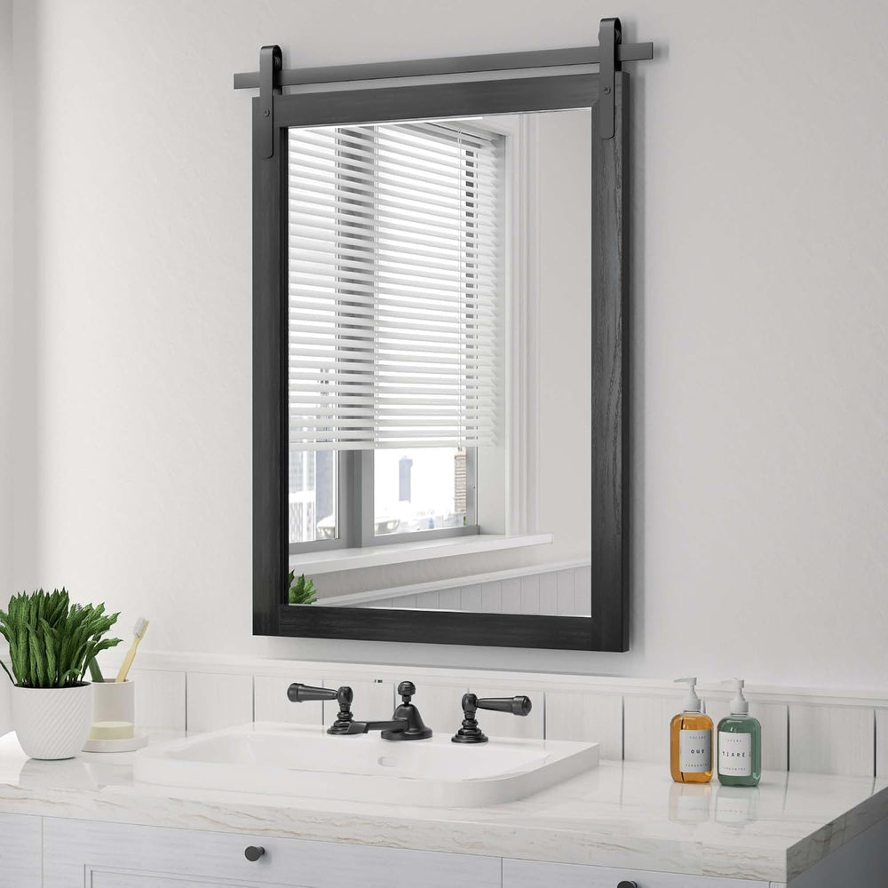 PAIHOME Black Farmhouse Bathroom Vanity Mirror 22" x 30"