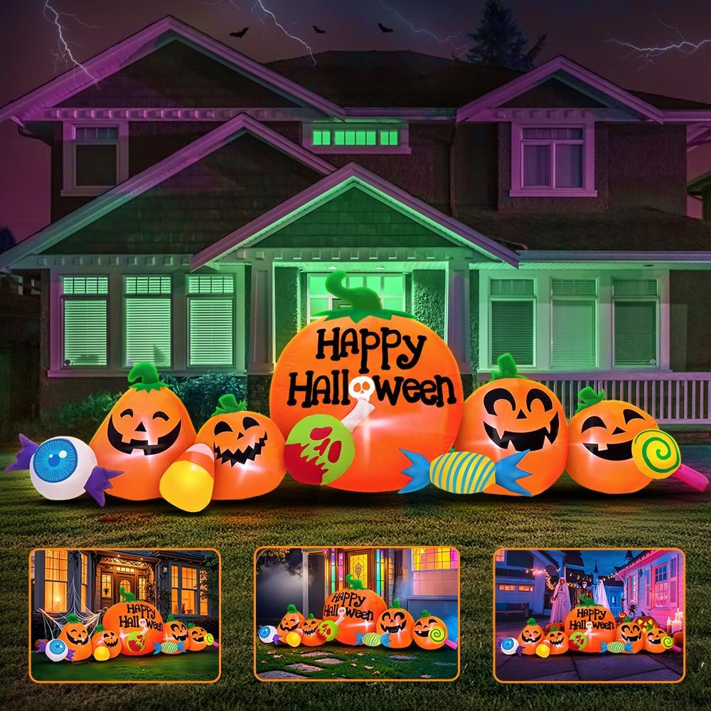 8FT Halloween Inflatable Decorations Outdoor, Halloween Decoration Outdoor In...