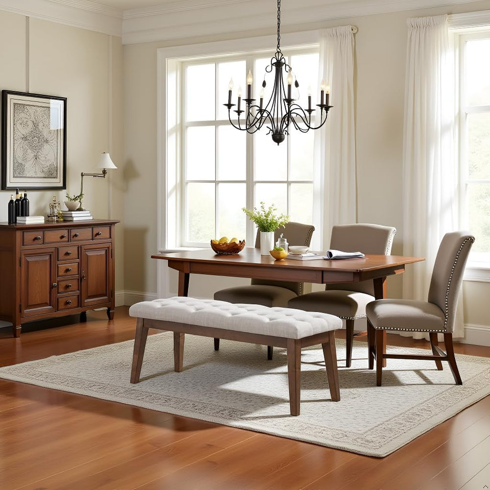 HUIMO Bedroom Bench for End of Bed, Upholstered Dining Seat for Kitchen, Butt...