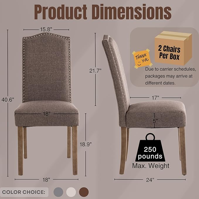 Upholstered Dining Chair Modern Stylish Parsons Kitchen Diner High Back with ...