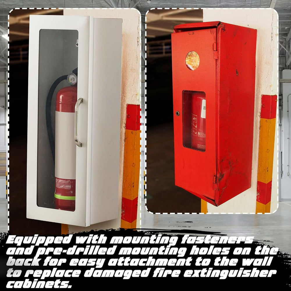 Zonon 1 Pcs 10lb Fire Extinguisher Cabinet Wall & Surface Mount, White
