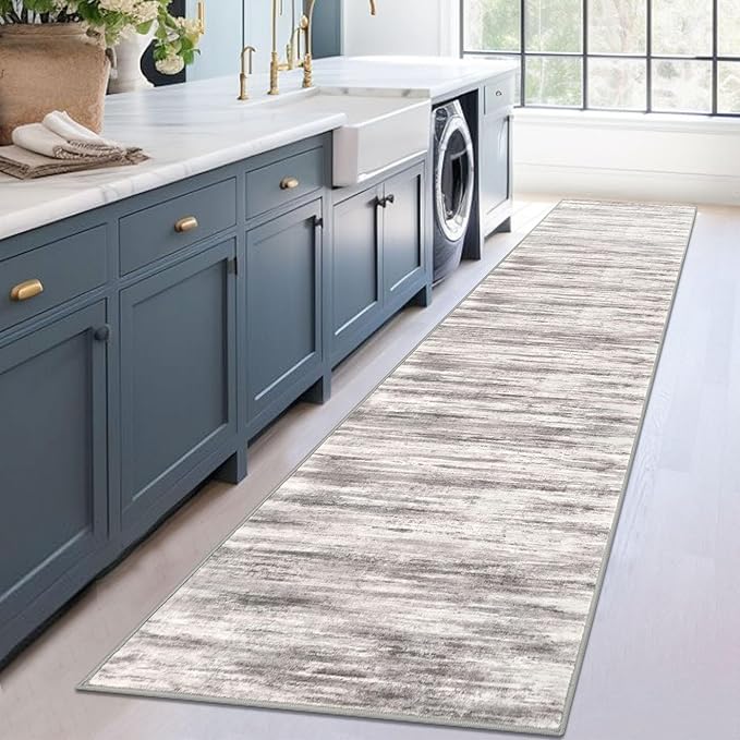 KOZYFLY Modern Abstract Washable Rug Runner 2.6x12 Hallway Rug Runner Non-Slip