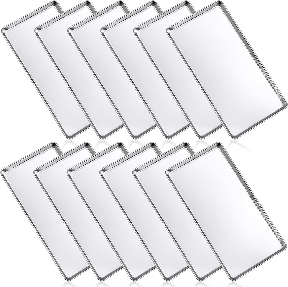 Mimorou 12 Pcs Baking Sheet Stainless Steel Cookie Sheet Small Metal Pans