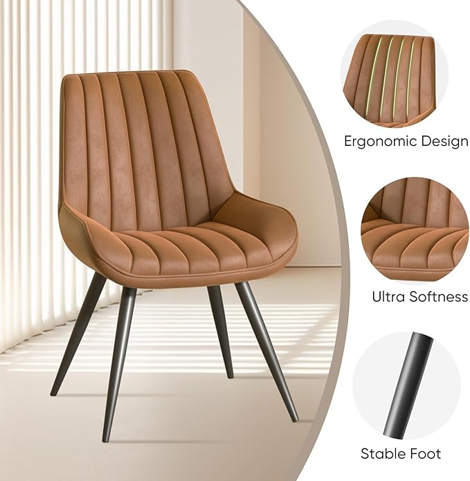 Nalupatio Modern Dining Chairs Set of 6, Comfy Dining Room Chairs with Thick ...