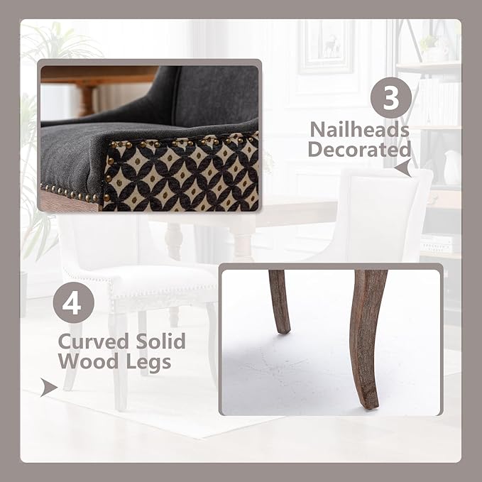 Modern Dining Chairs Set of 6, High Back Dining Chairs Side Chairs with Solid...