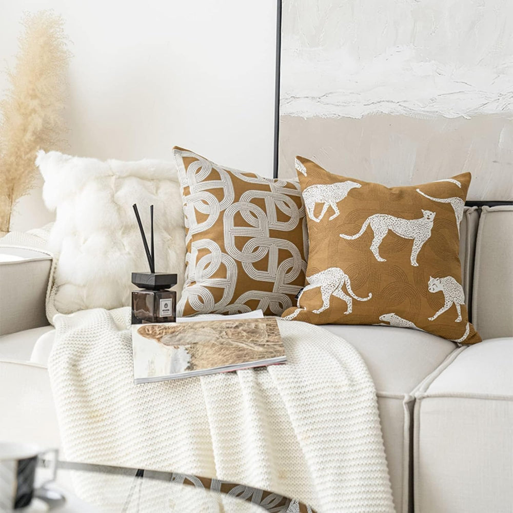 Croker Horse 22x22'' Inches Throw Pillow Cushion Cover - Orange Pig N...