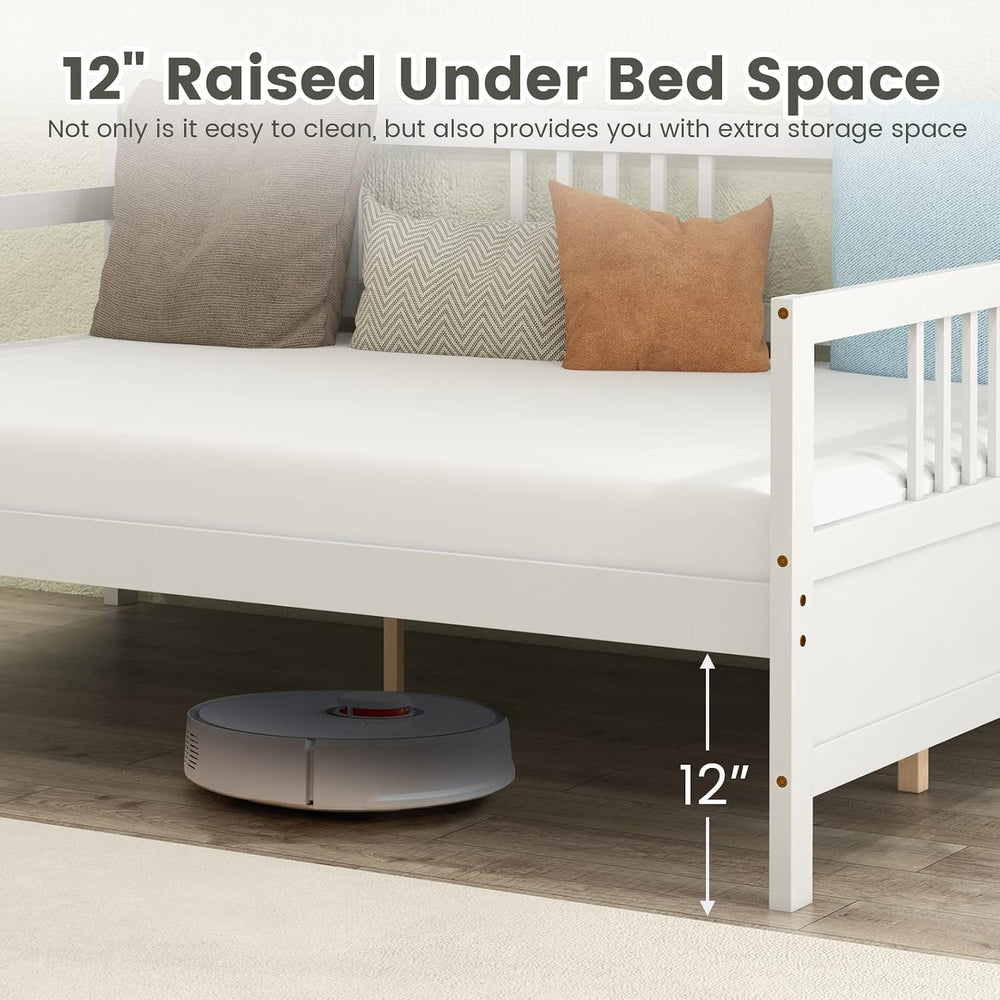 KOMFOTT Wood Daybed Frame Full Size, Sofa Day Bed Frame with Wooden Slats Sup...