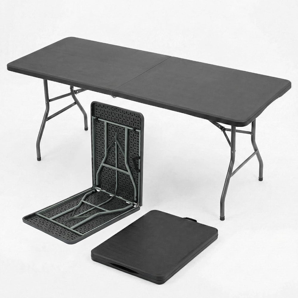 SEALAMB 6FT Portable Plastic Folding Table for Indoor & Outdoor, Heavy Du...