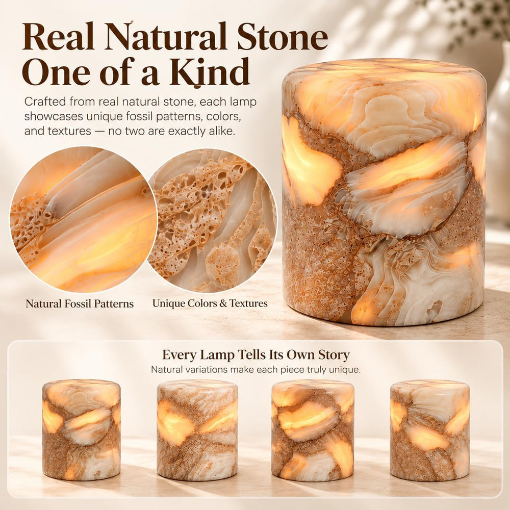 Marble Lamp, Natural Stone Lamp, Rechargeable Ambient Mood Light