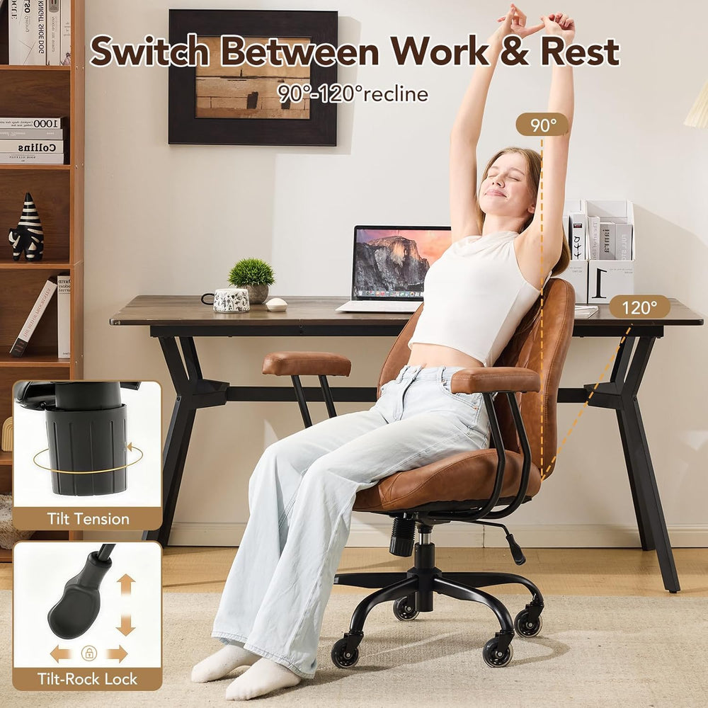 YFO Home Office Desk Chair Office Rubber Casters Ergonomic Computer Chair wit...