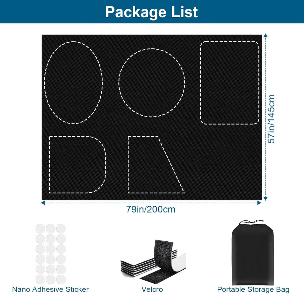 100% Blackout Curtains for Bedroom, Portable DIY Window Blinds, No Drill Wind...