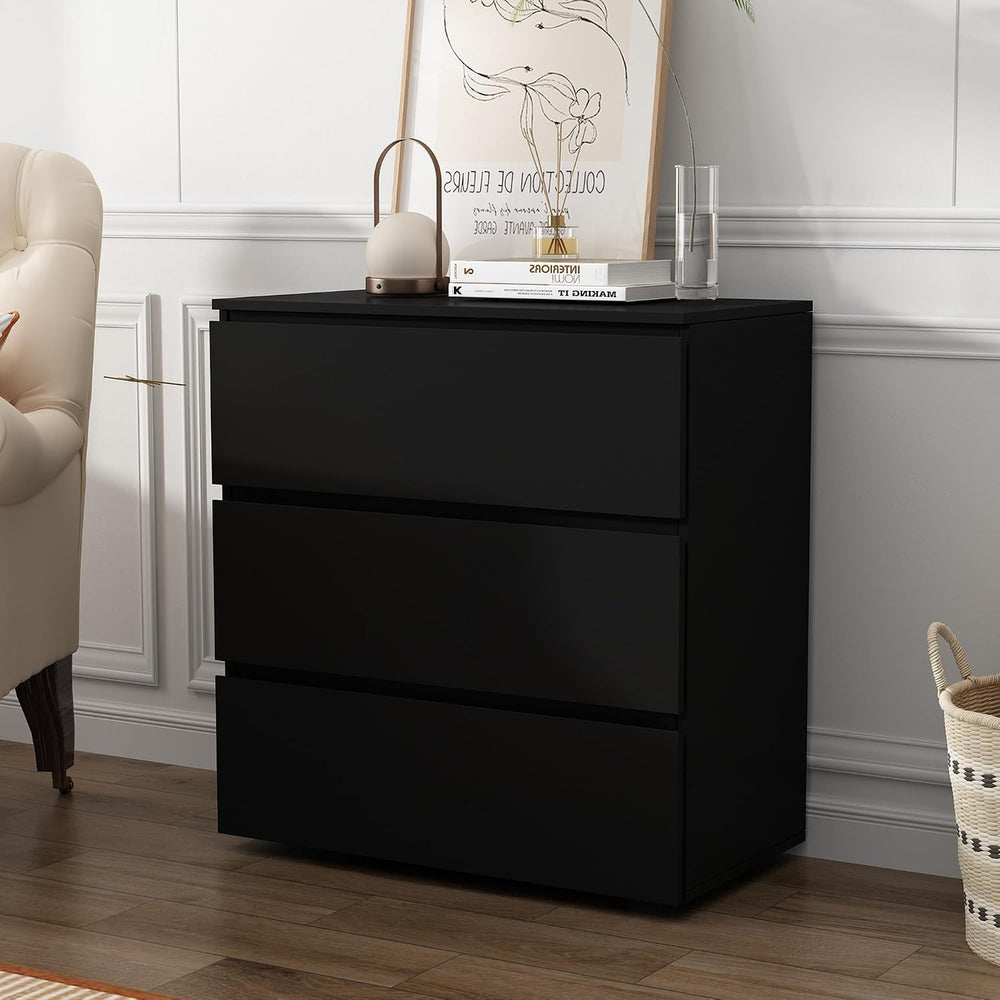 3 Drawer Dresser for Bedroom, Modern Chest of Drawers, Wooden Closet Storage ...