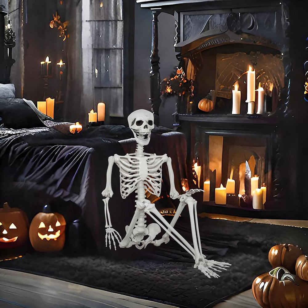 5.9ft Halloween Life Size Skeleton Realistic Full Body Skeletons Plastic Huma...