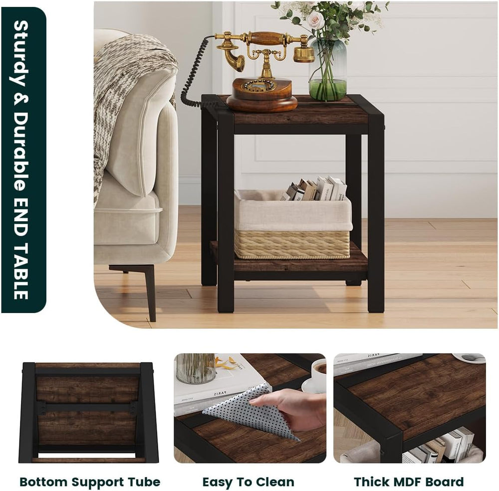 BON AUGURE End Table Set of 2, Small Side Table for Living Room, Night Stand,...