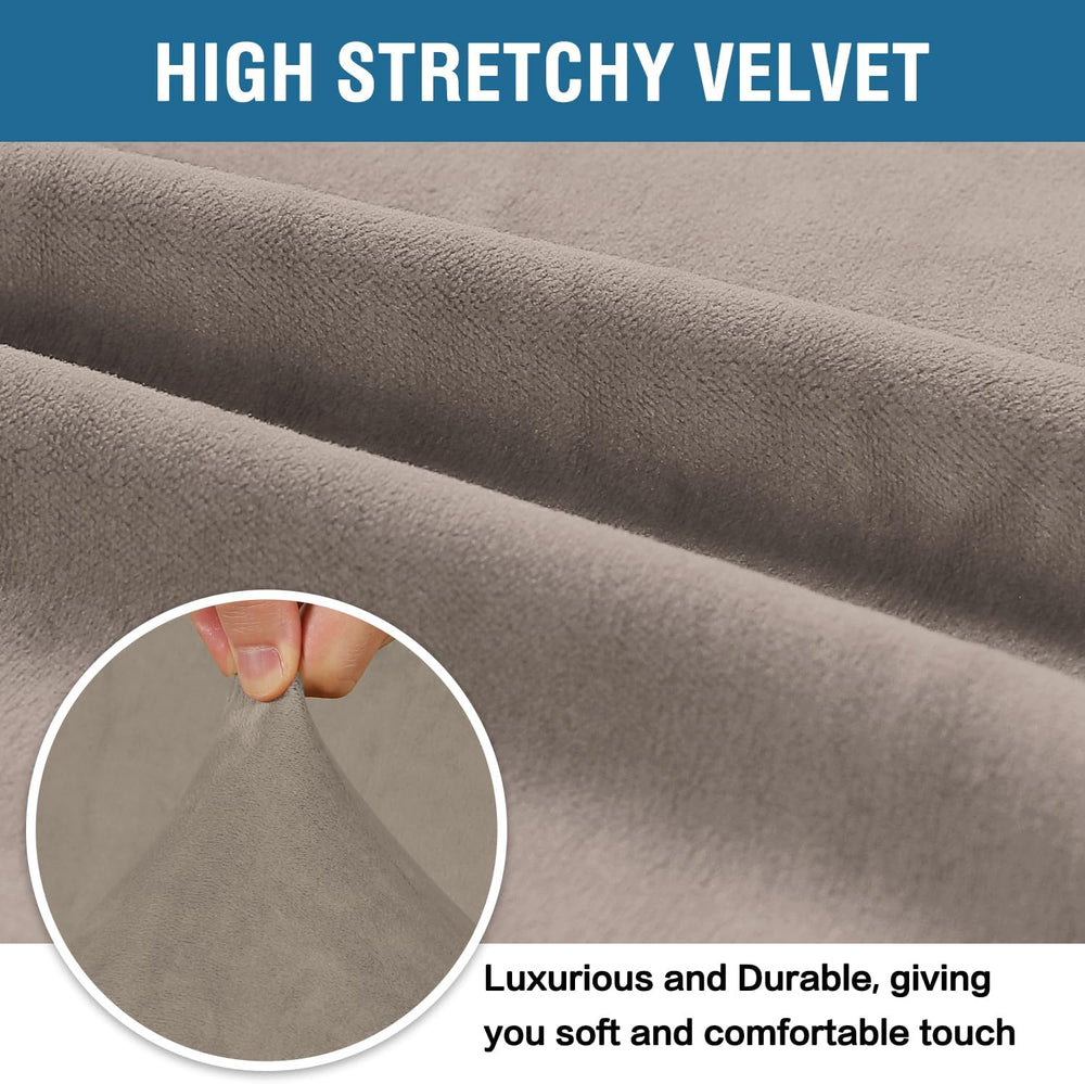 H.VERSAILTEX Stretch Velvet Loveseat Covers for 2 Cushion Couch Covers for Li...