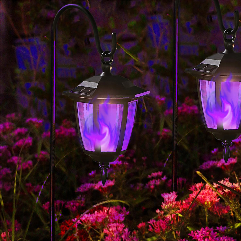 Dynaming 6 Pack Solar Halloween Flame Hanging Lights Outdoor, Flickering Flam...