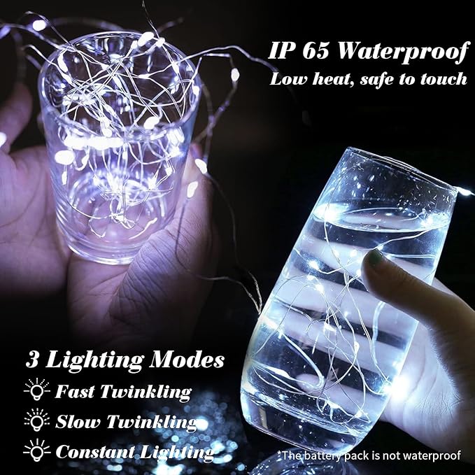 ZGWJ 50 Pack Fairy Lights Battery Operated, 7ft 20 Mini LED Fairy String Ligh...
