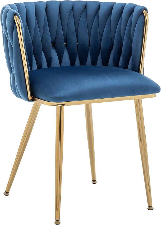 Kiztir Velvet Dining Chairs Set of 4, Modern Dining Chair with Gold Metal Leg...